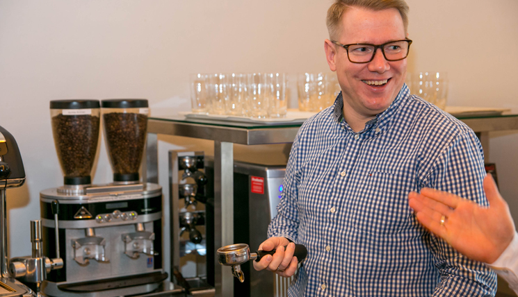 Mini-Barista-Kurs im Betriebsrestaurant